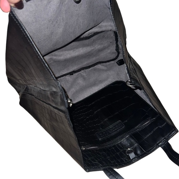 Kenneth Cole Reaction Black Crocodile Skin Tote Shoulder Bag NWT - Picture 2 of 9